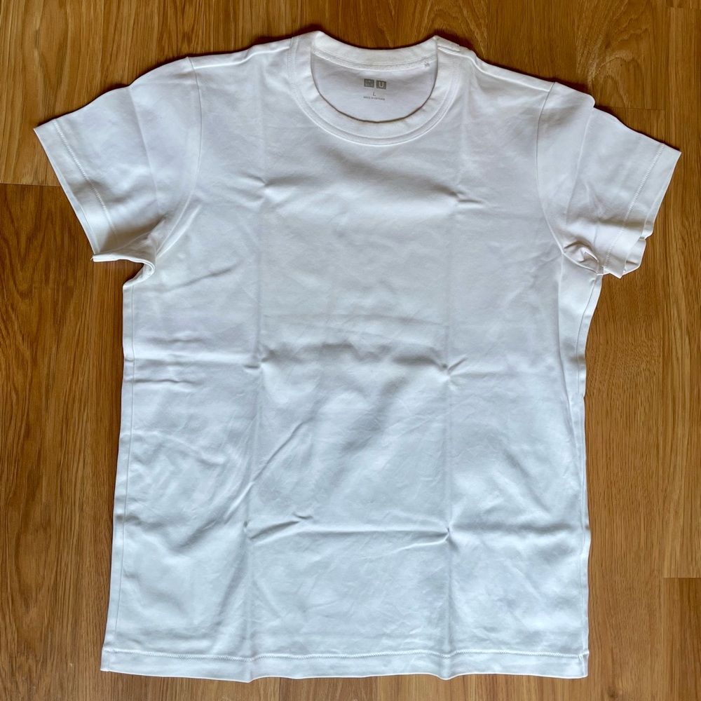 Uniqlo White 100% Cotton Short Sleeve T-Shirt, Women’s, Large